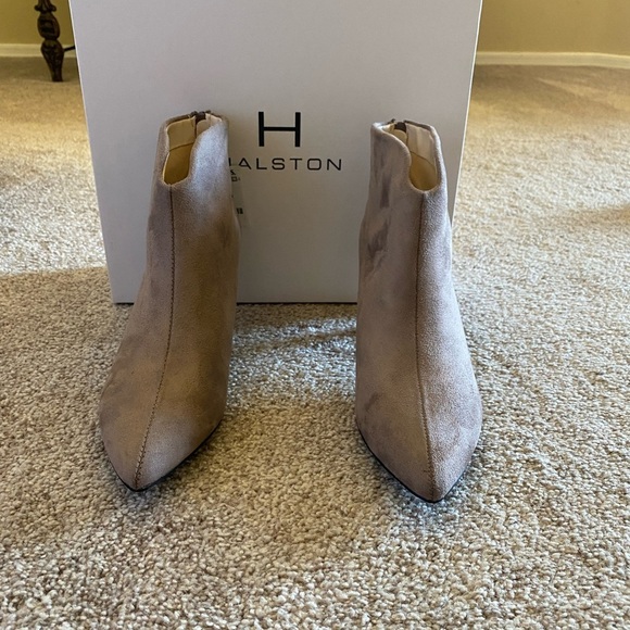 HALSTON Taupe Suede Booties - Picture 4 of 8